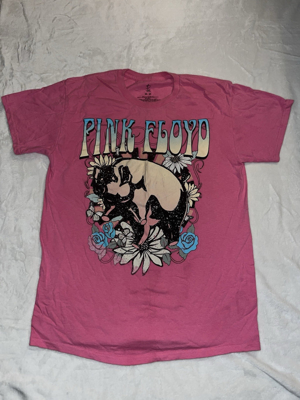 Pink Floyd Pig Design T Shirt Pink Size Medium 