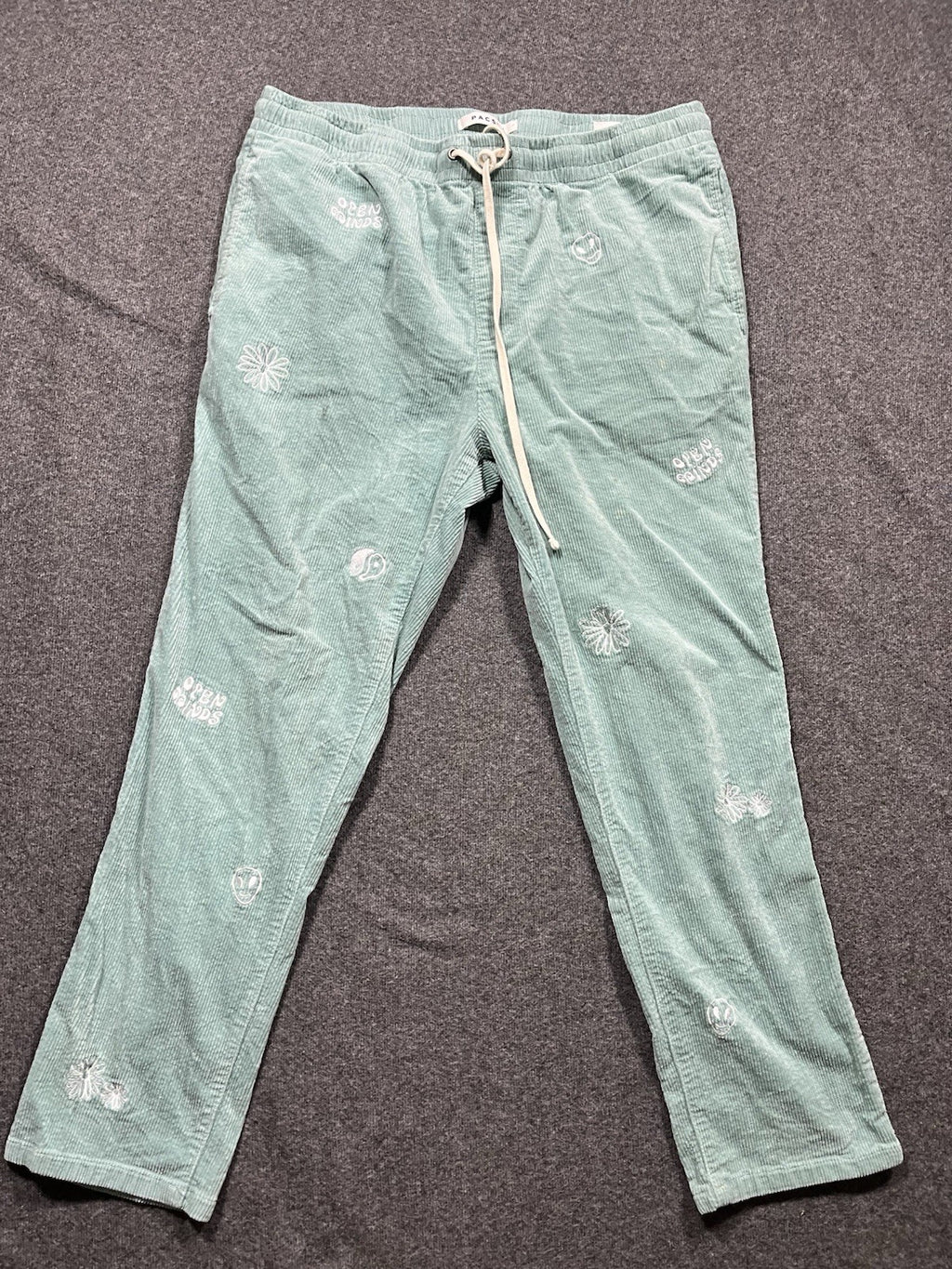 Pacsun Embroidered Corduroy Trouser Pants Green Large