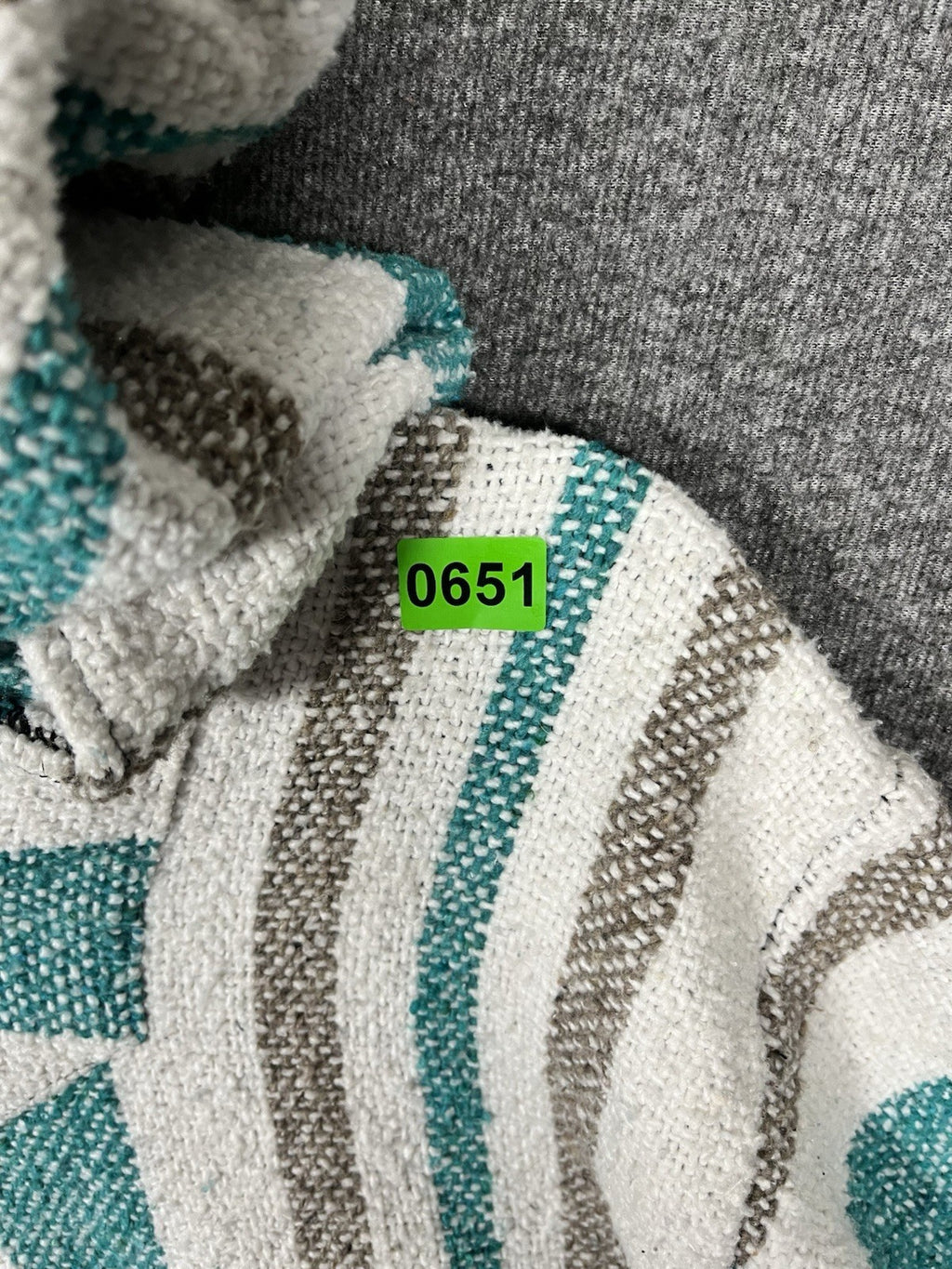 Iguana Jack Mens Baja Hoodie Size Medium Green Pullover Hooded Striped Sweater
