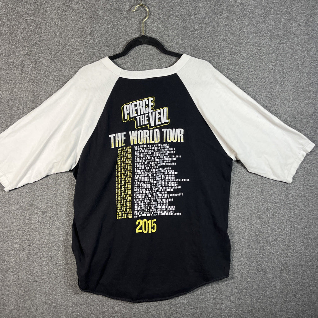 Pierce The Veil Baseball Tee Men’s 3/4 Sleeves XL Men’s Crew Neck 