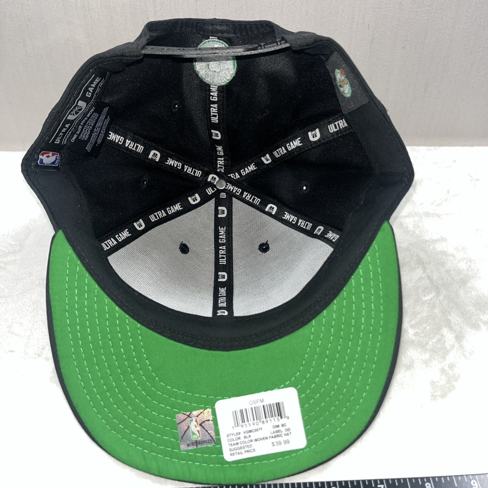 NEW Boston Celtics Ultra Game NBA One-Size Snapback Black Cap w/Green Logo