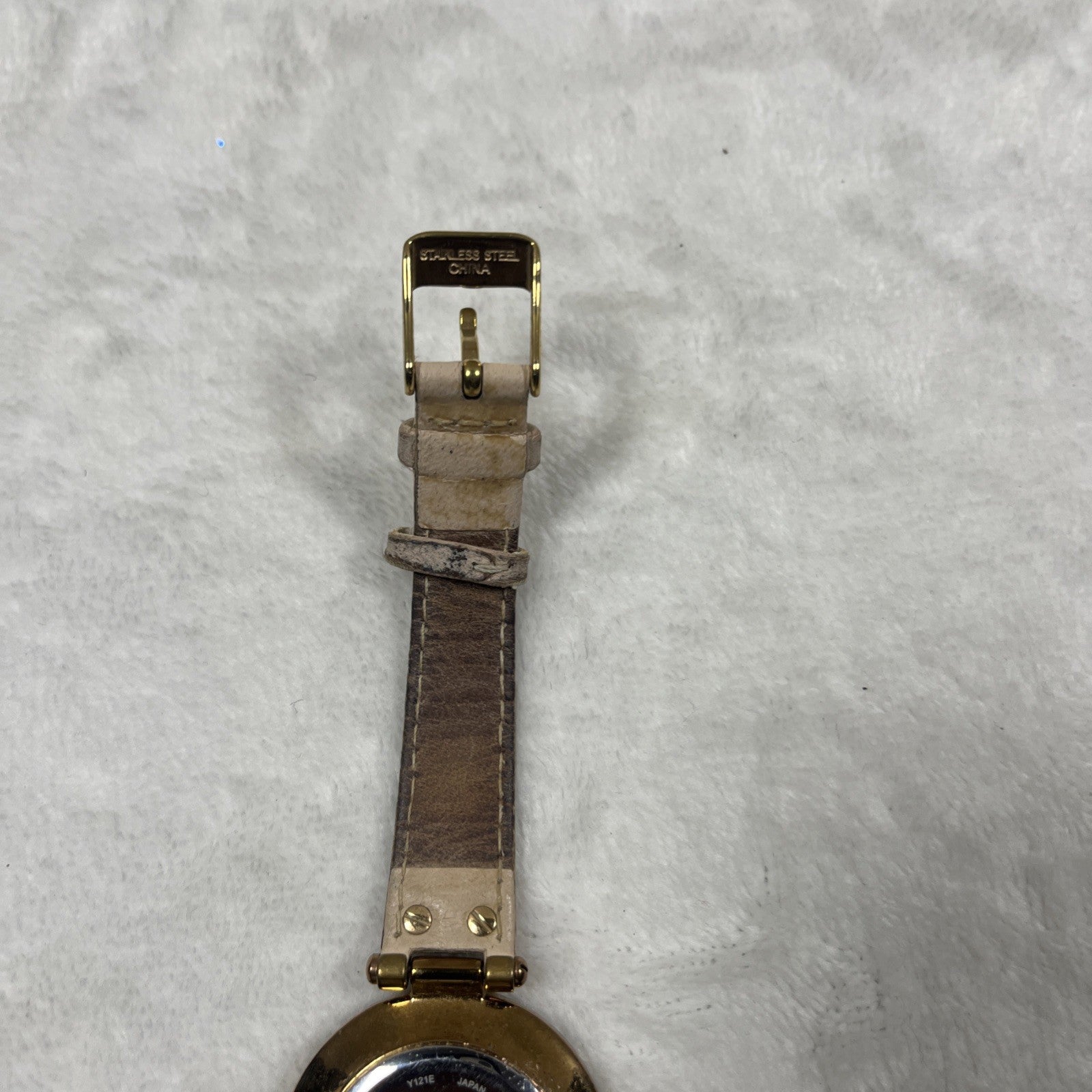 Disney Parks Minnie Mouse Leather Watch Stainless Steel Untested Women’s 
