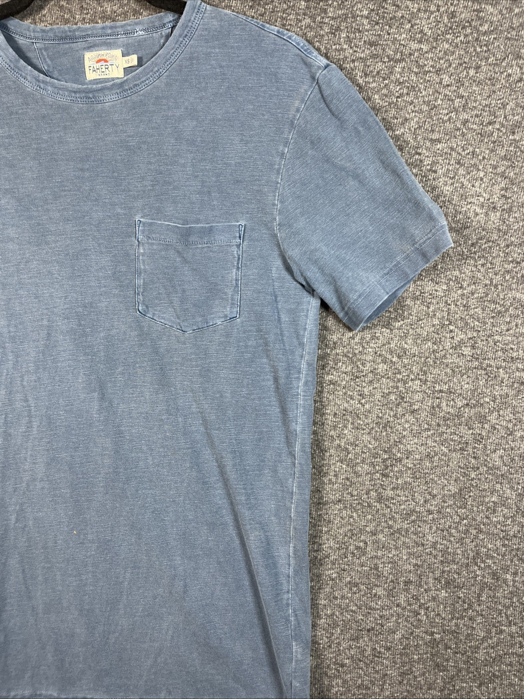 Faherty Brand Sunwashed Pocket T-Shirt Short Sleeve Cotton XS 