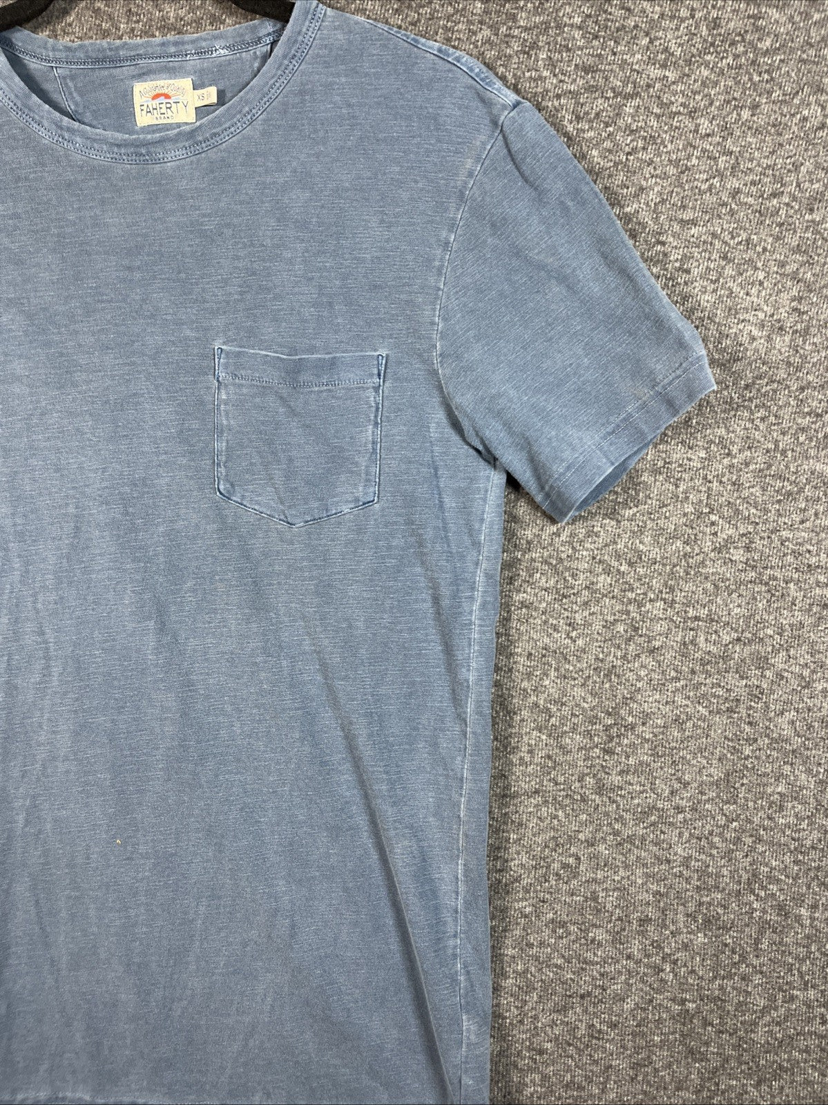 Faherty Brand Sunwashed Pocket T-Shirt Short Sleeve Cotton XS 