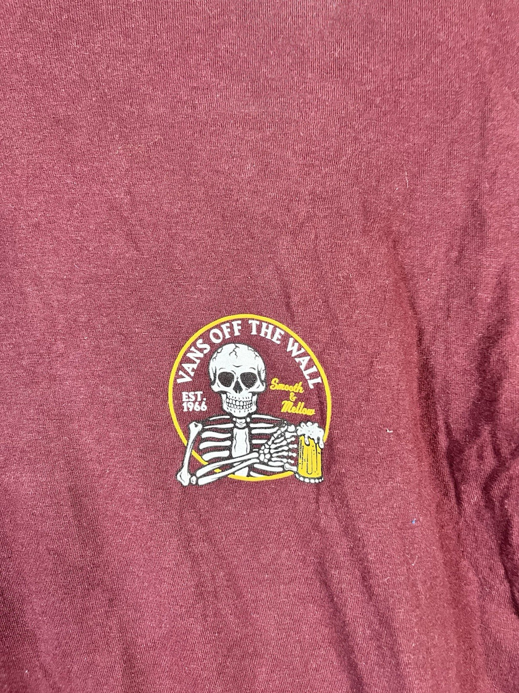 Vans off the wall burgundy graphic T-shirt size small men’s short sleeve