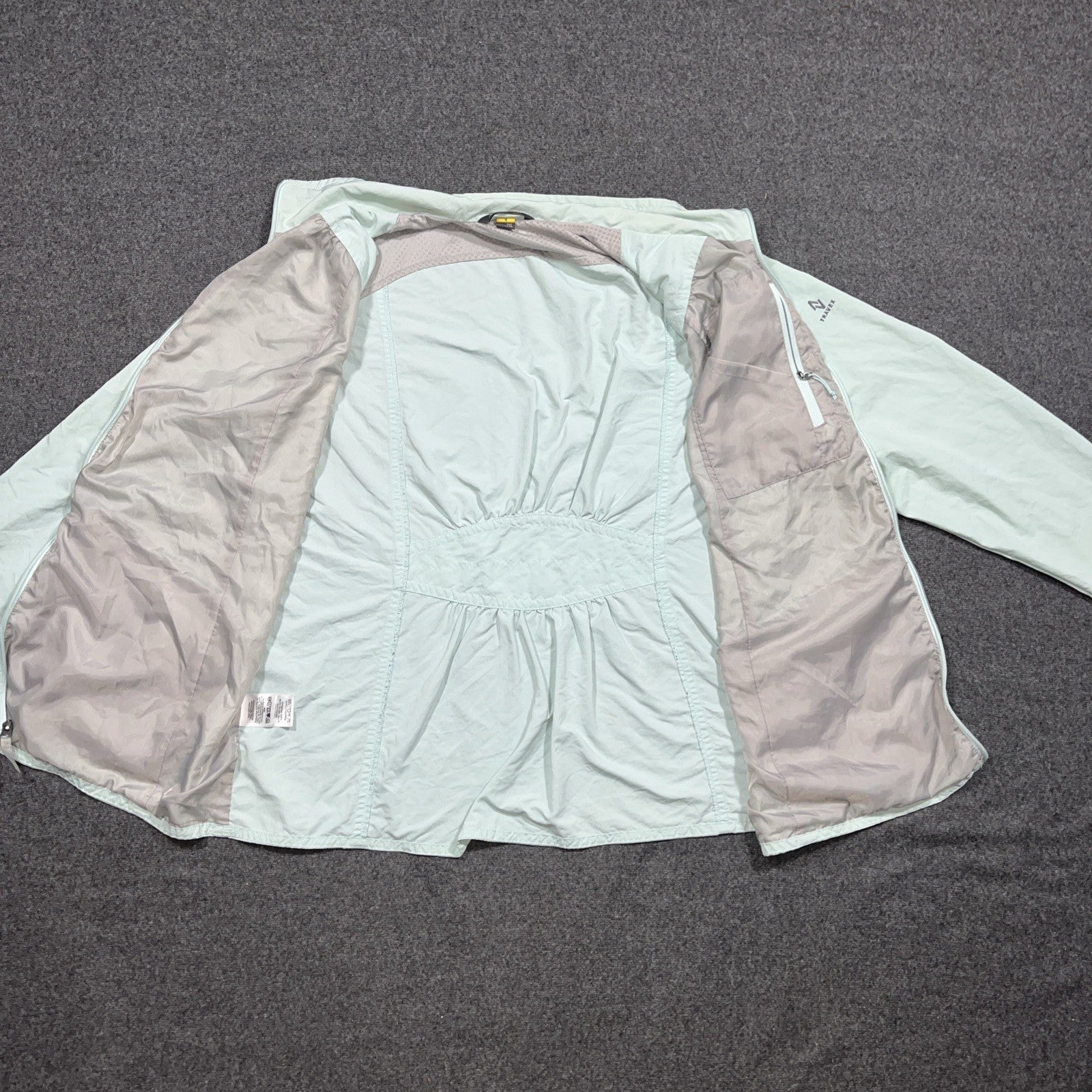 Eddie Bauer Travex Jacket Womens Seafoam Green  2XL Full Zip Windbreaker Coat