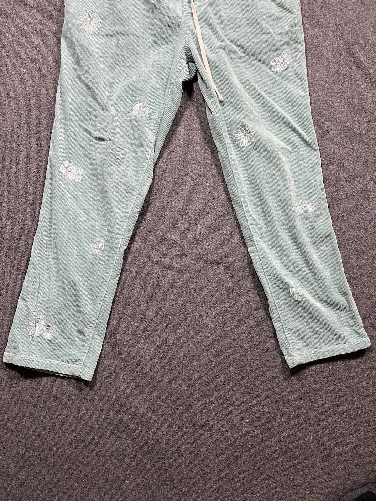 Pacsun Embroidered Corduroy Trouser Pants Green Large