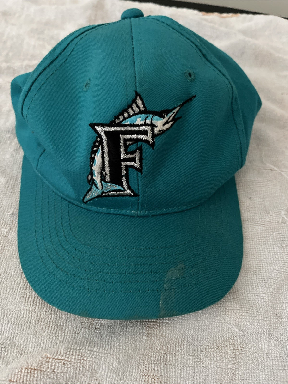 Vintage Florida Marlins Hat Cap Snapback Blue MLB Baseball 90s