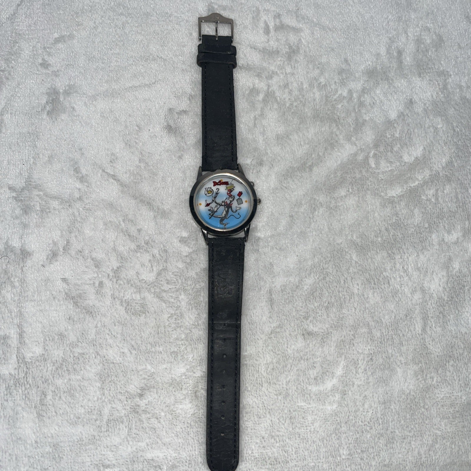 The Cat In The Hat Dr. Suess Watch Leather Stainless Steel 1997 Water Resistant 