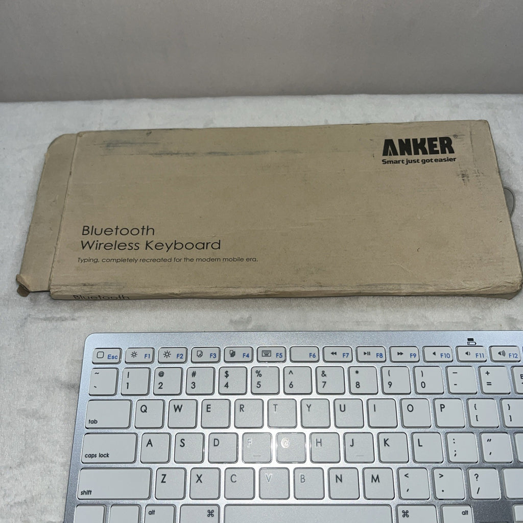 Bluetooth Wireless Keyboard Compatible With Mac Or Windows Silver QWERTY Battery