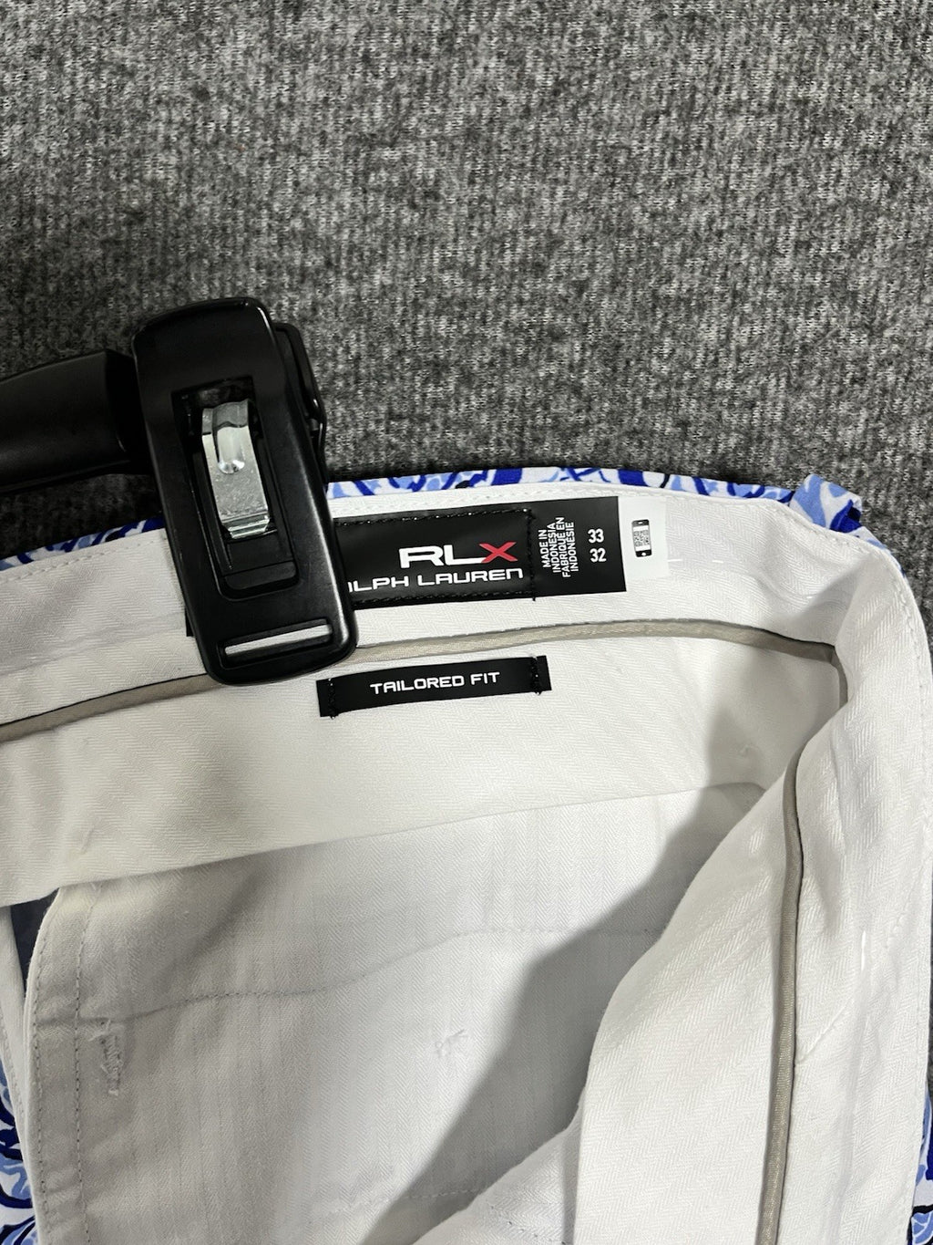 RLX RALPH LAUREN POLO WATER REPELLENT GOLF PANTS FISH PRINT BLUE 33x32 34 NWTS