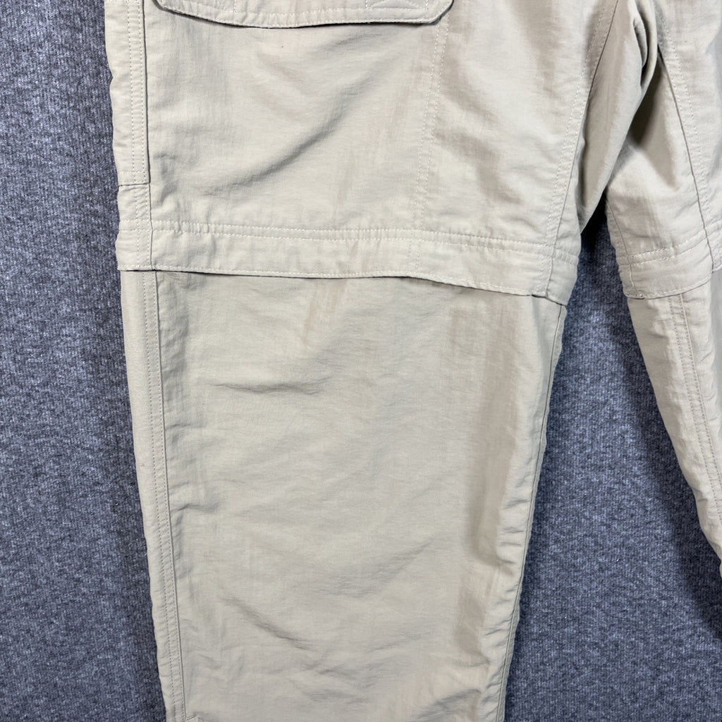The North Face Tan Belted Nylon Convertible Hiking Cargo Pants/Short Men Size XL