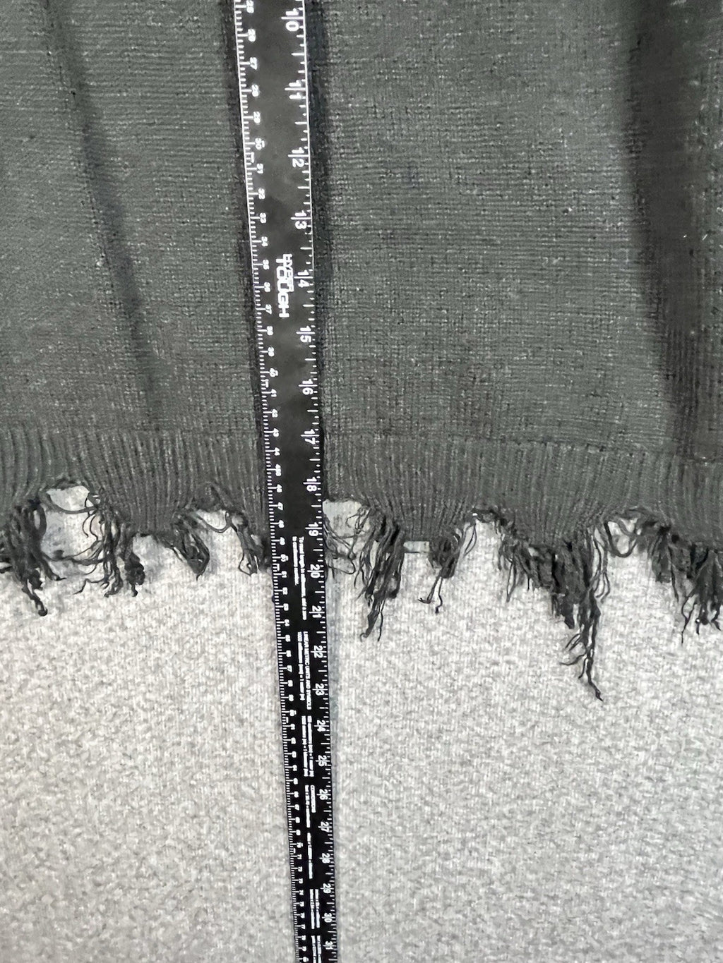 Black distressed knit sweater Unisex Long Sleeve 