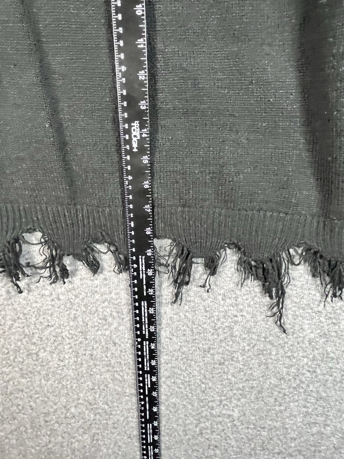 Black distressed knit sweater Unisex Long Sleeve 