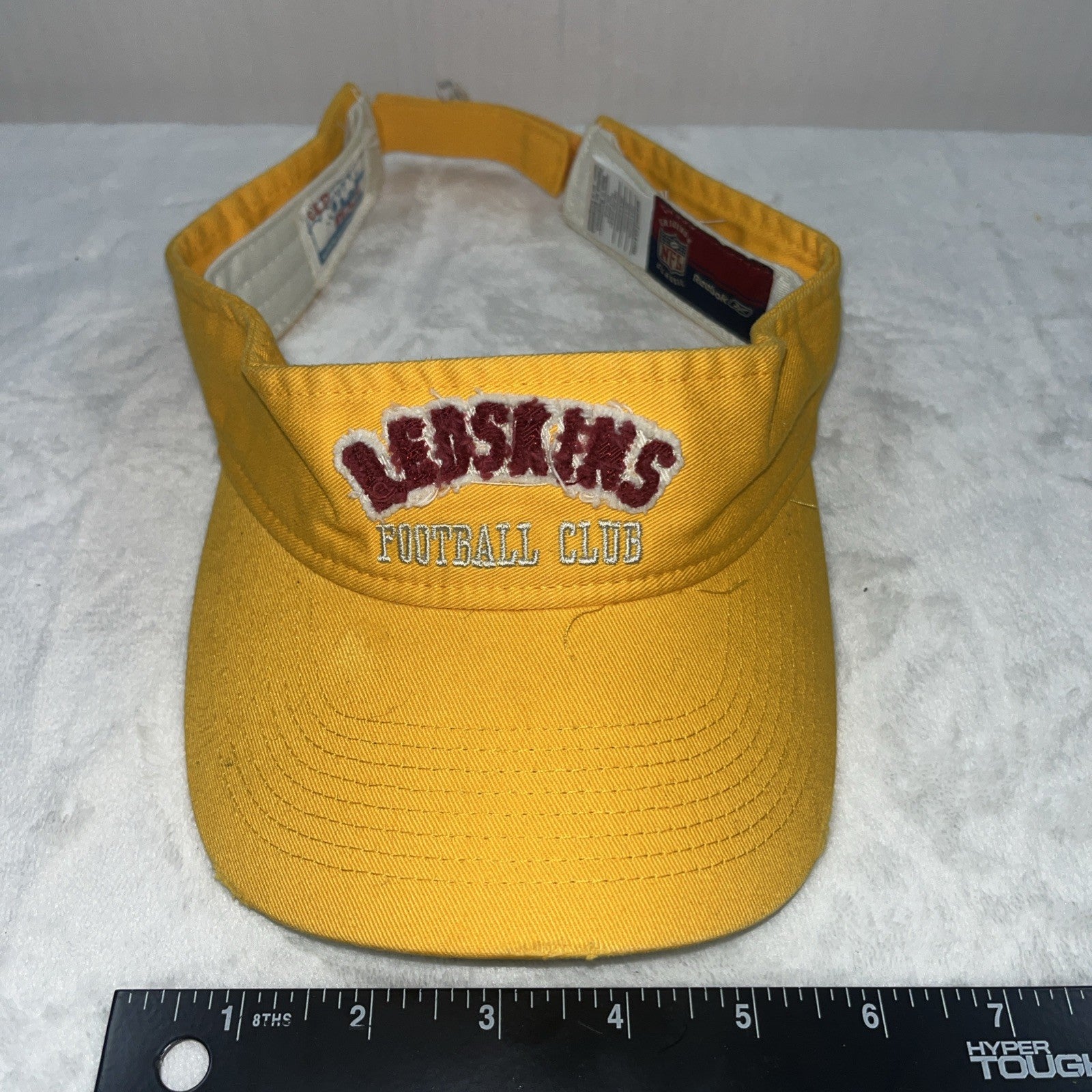 Redskins Reebok Football Club Visor Hat Men’s Yellow Adjustable Oldschool Beach 
