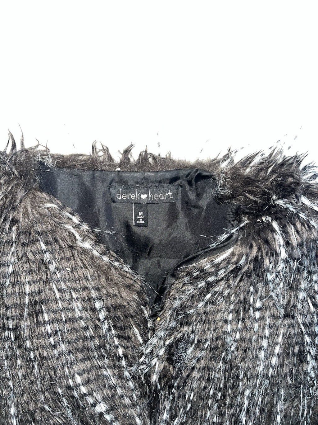 Derek Heart Women’s Feather Vest N Black Gray 