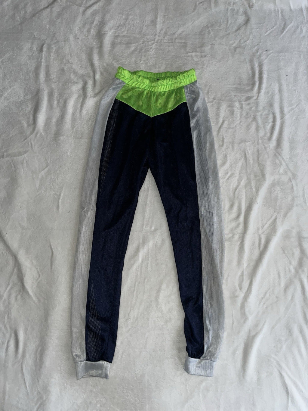 Women’s Mesh Pants Blue Green White Athletic Pull On Small Breathable 