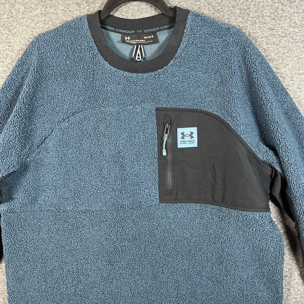 Under Armour Men's Mission Bounce Crew Sweatshirt Long Sleeve Fleece L Pullover 