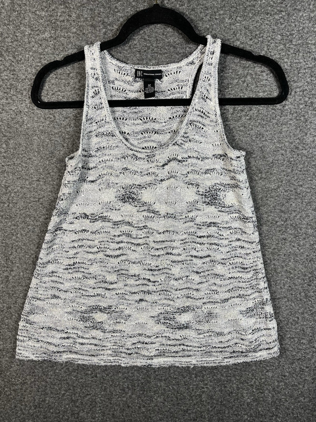 I.N.C. International Concepts sleeveless gray knit top Medium Polyester Rayon 