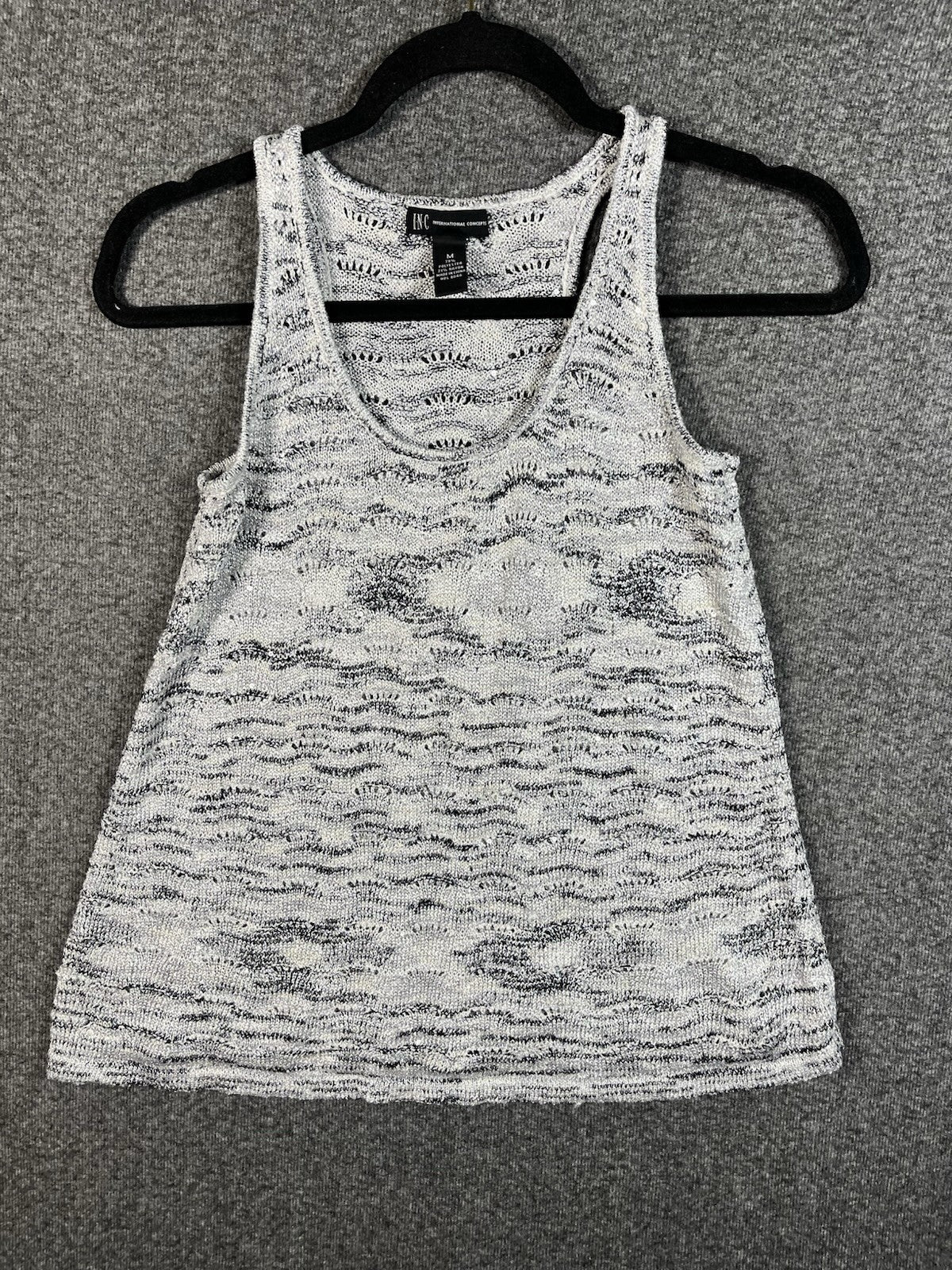 I.N.C. International Concepts sleeveless gray knit top Medium Polyester Rayon 
