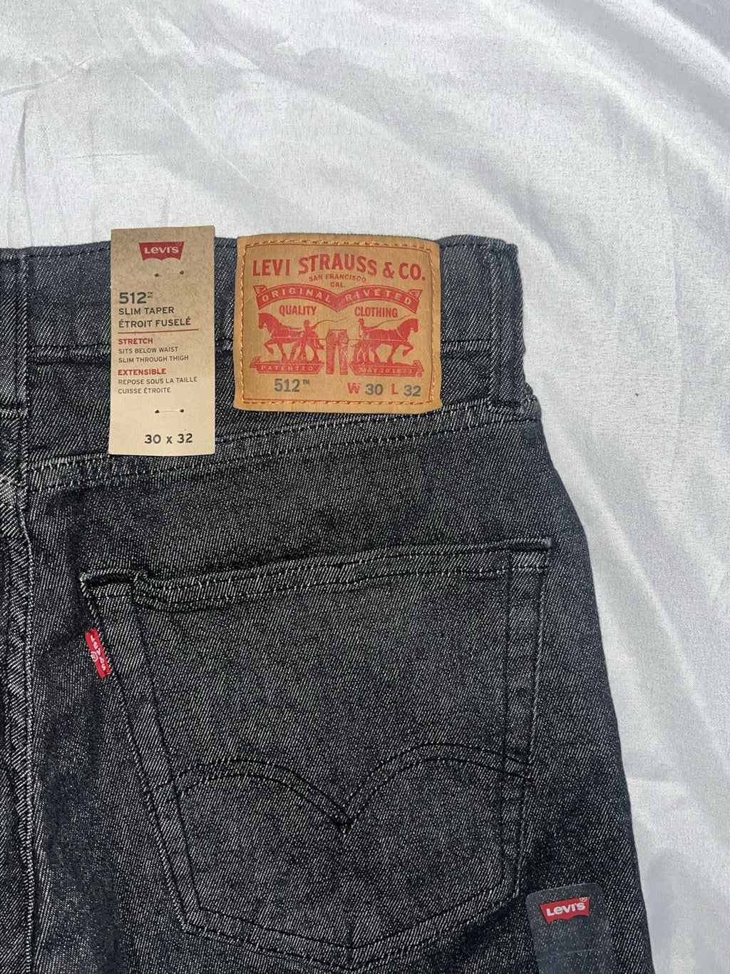 Men's Levi's Jeans 512 Slim Taper 30x32 Black Denim Stretch Cotton Pockets