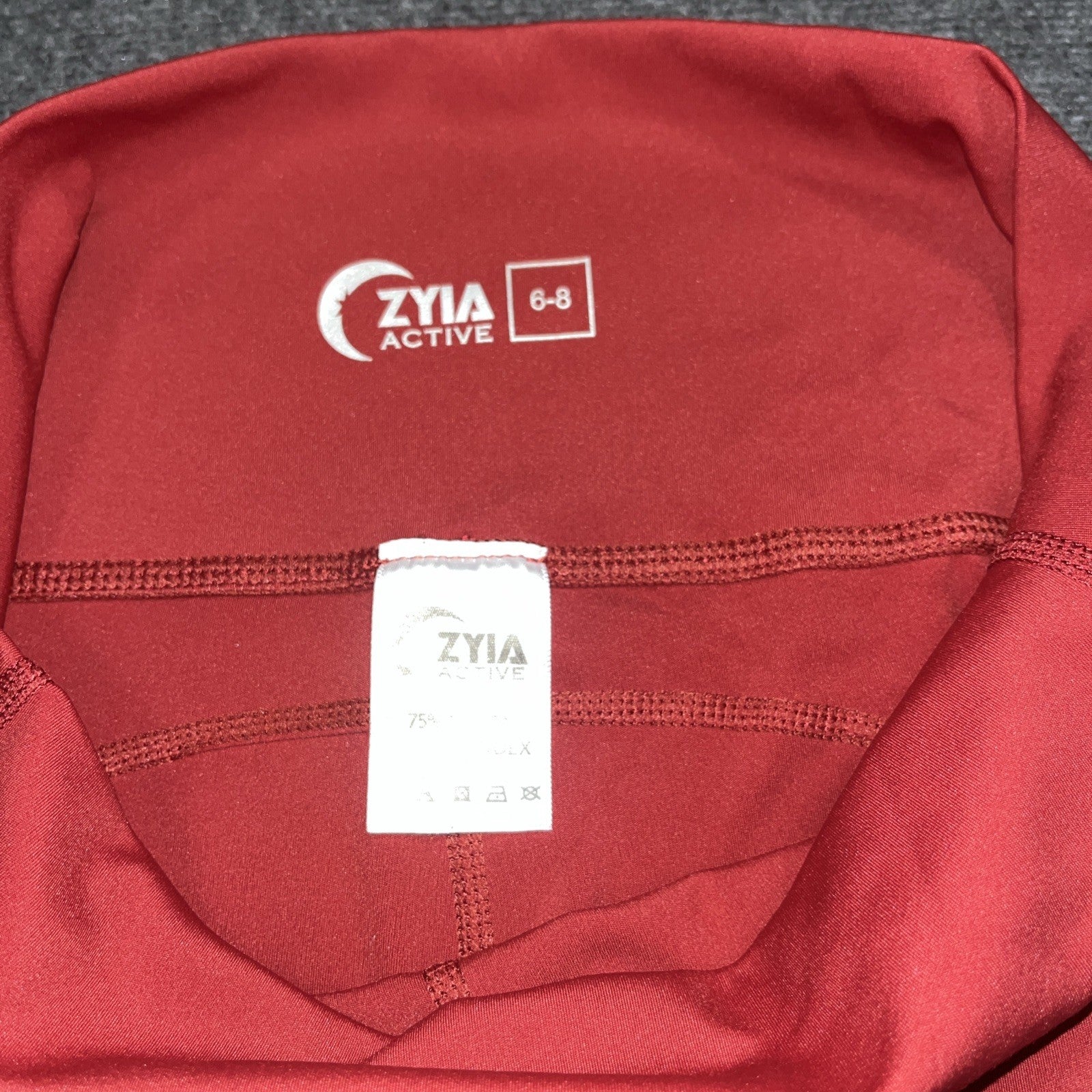 Zyia Active Cropped Burnt orange Cropped Leggings Media pockets Size 6-8