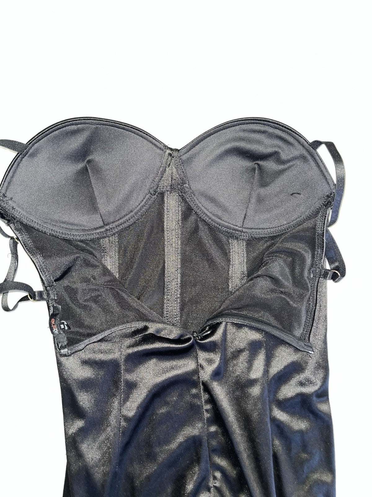 Black tank top satin dress womens zipper medium