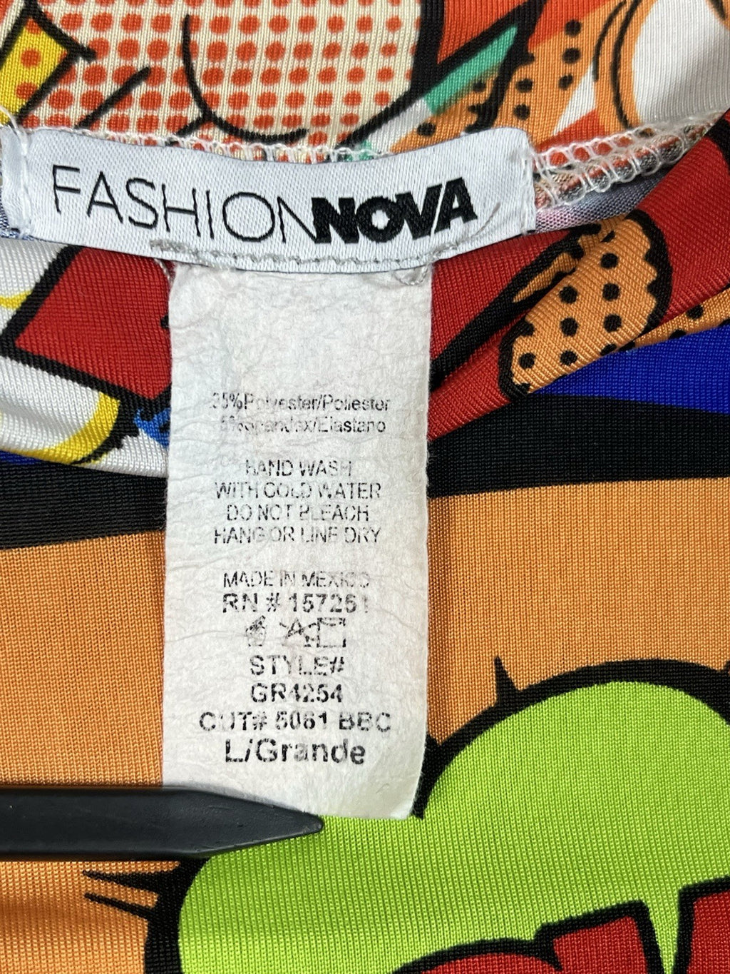Fashion Nova Oh Boom Mock Neck Bodysuit Multi Color L 