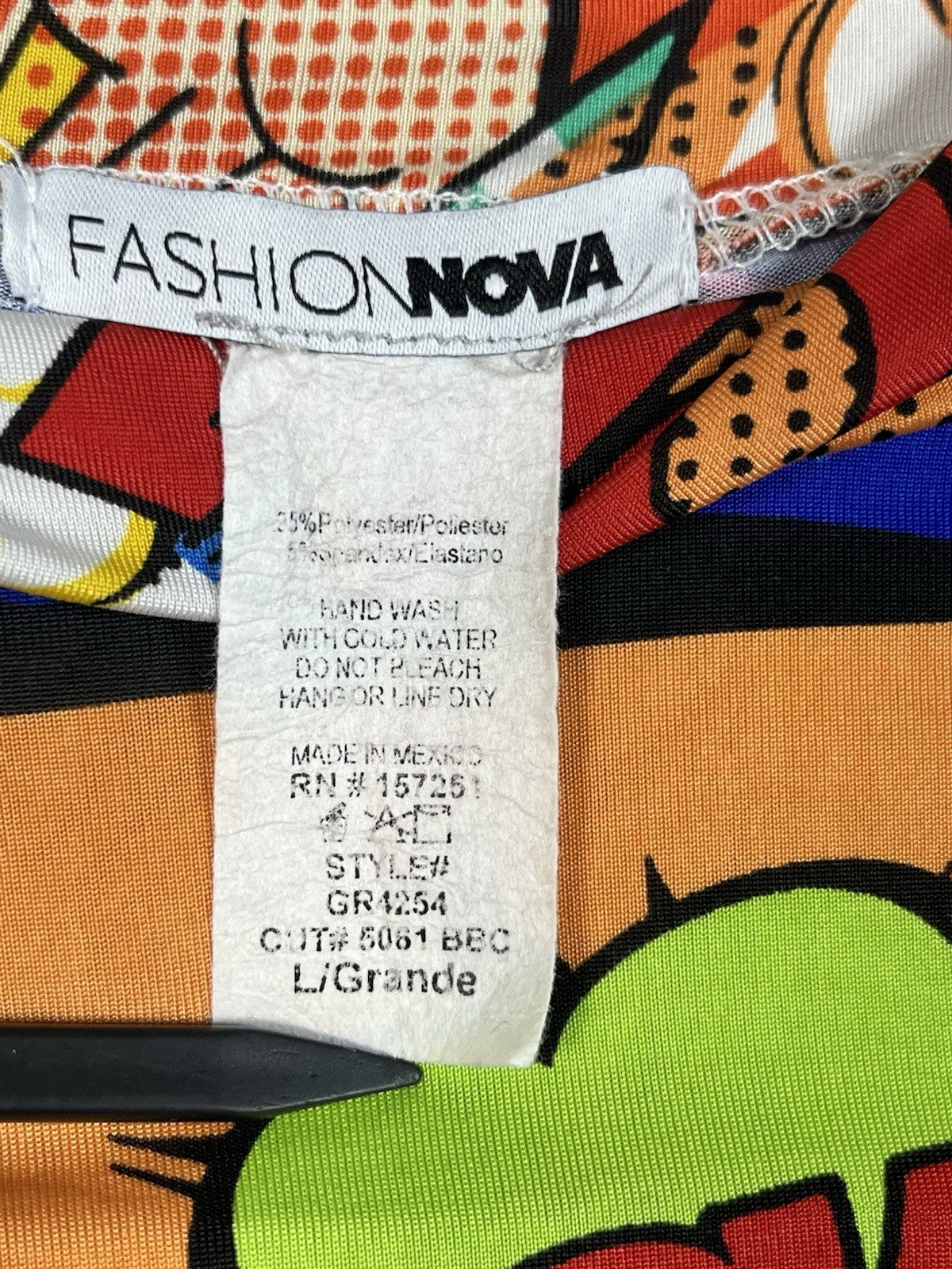 Fashion Nova Oh Boom Mock Neck Bodysuit Multi Color L 