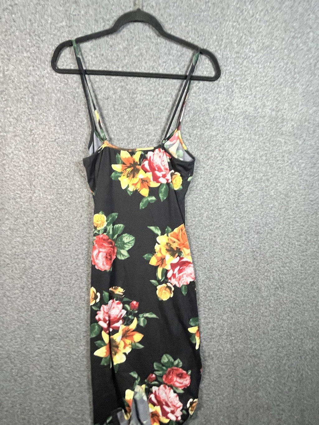 Fashion Nova floral print bodycon midi dress M 