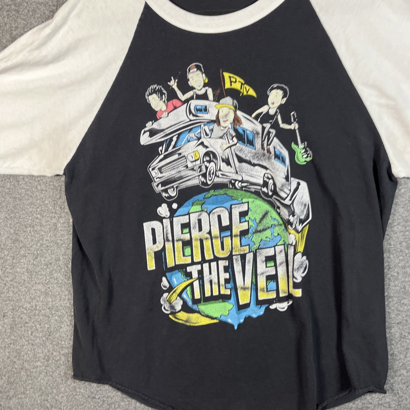 Pierce The Veil Baseball Tee Men’s 3/4 Sleeves XL Men’s Crew Neck 