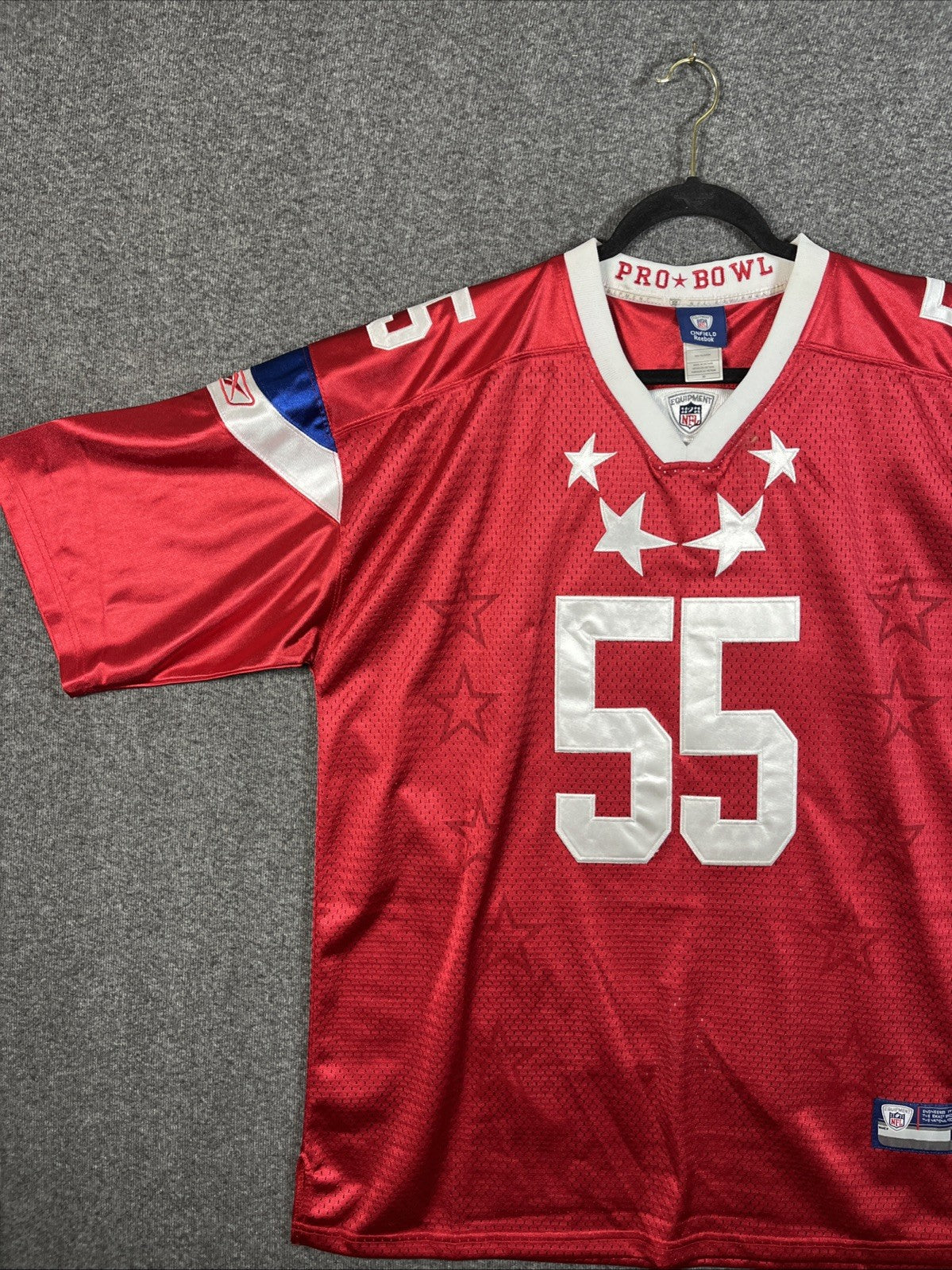 Reebok Terrell Suggs Pro-Bowl Jersey Red Size 56 Authentic Stitched