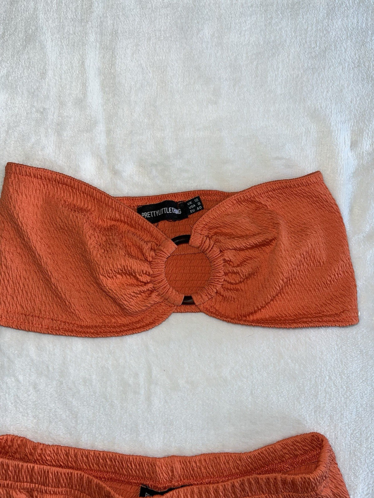 Pretty Little Things burnt orange ribbed two-piece set Women’s Size 8 