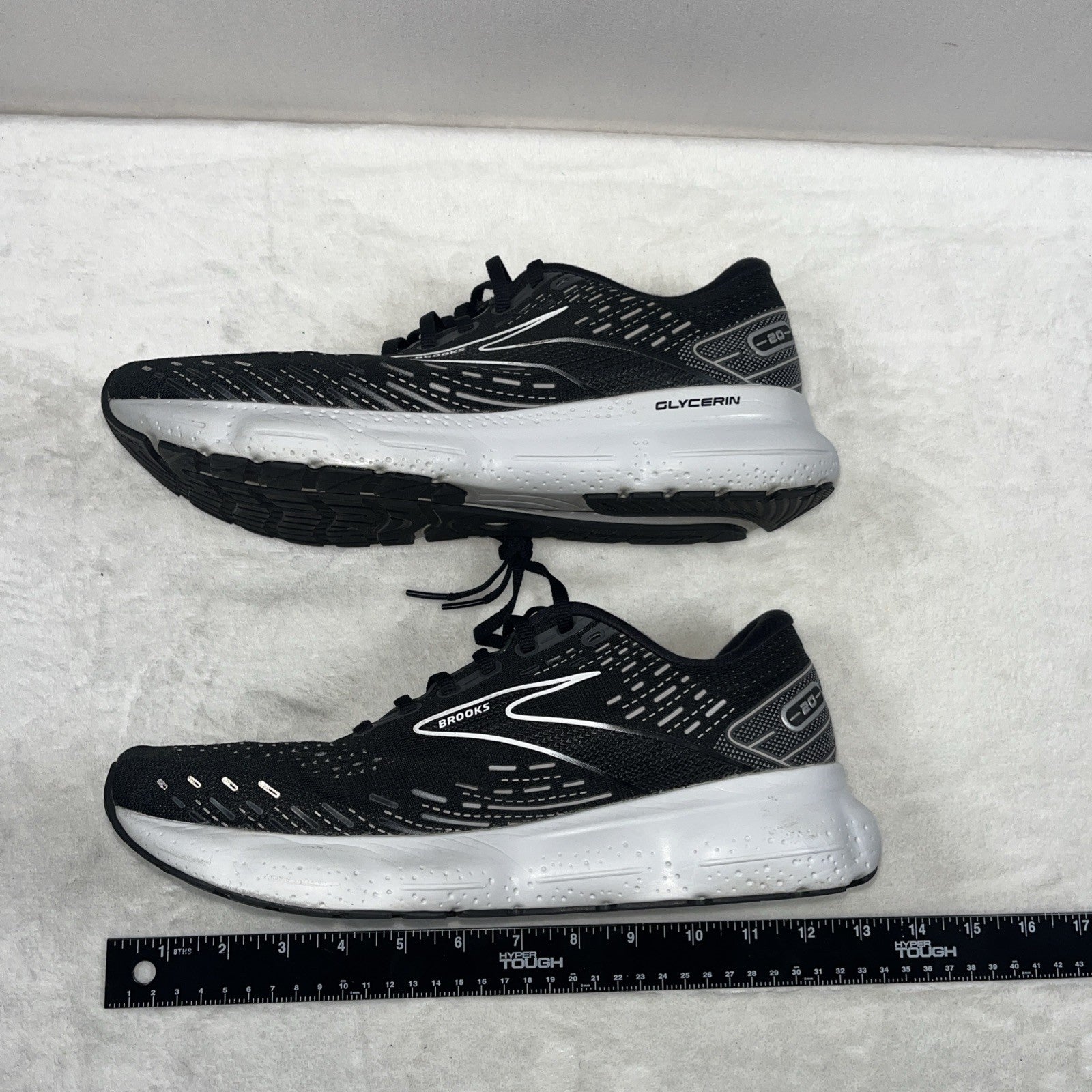 brooks glycerin 20 womens Running Shoes Size 11.5 Black White Gray Lace Up 