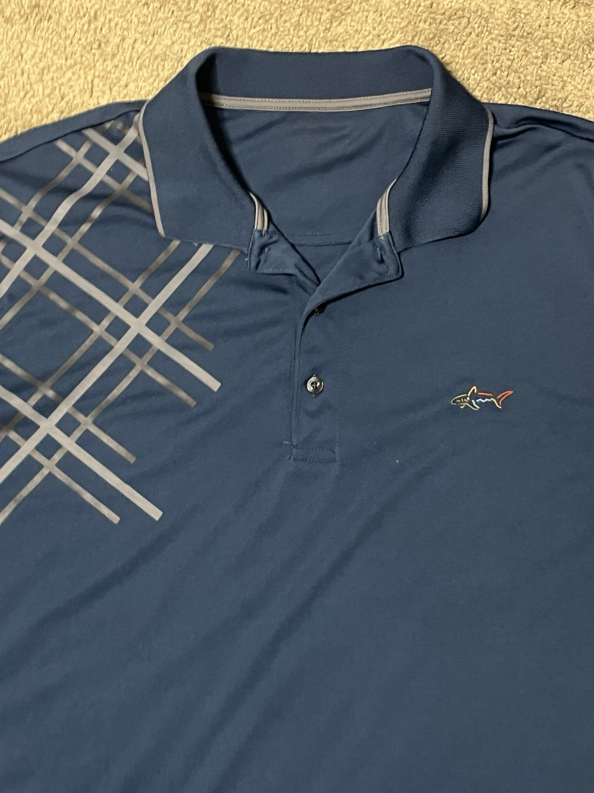 Greg Norman Navy Blue Short Sleeve Polo Shirt L