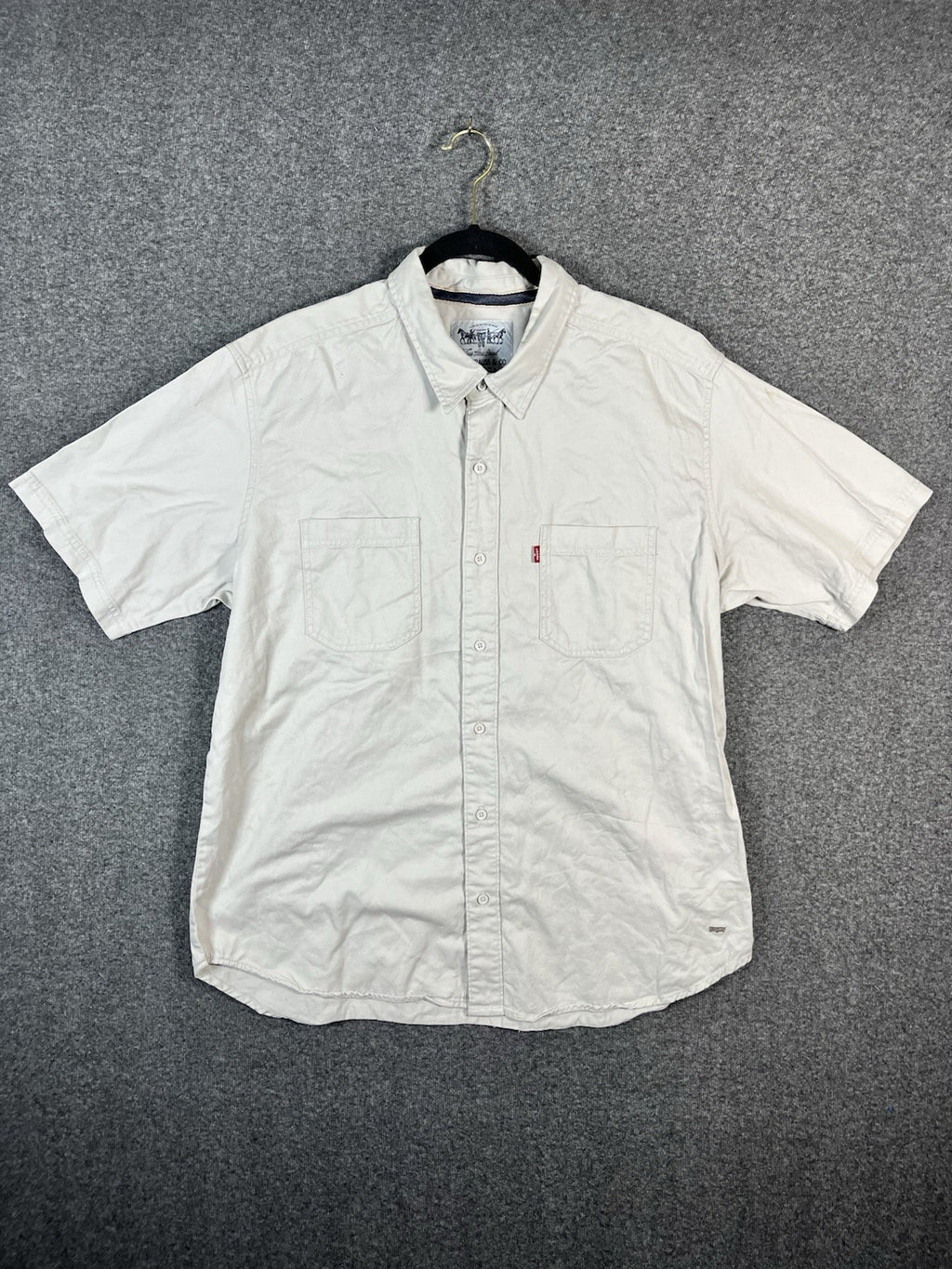 Levi’s Short Sleeve Button Down Shirt Mens Tan Collared Size XL 