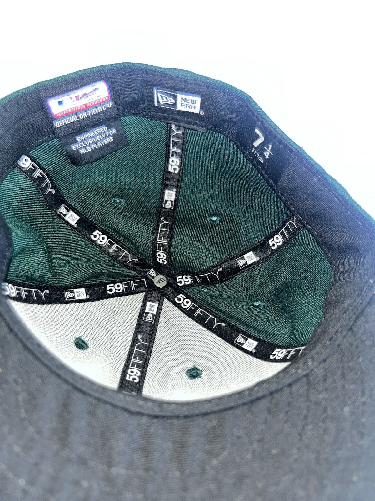 Oakland Athletics A's New Era Fitted Hat Sz 7 1/4 59FIFTY 5950 MLB On Field