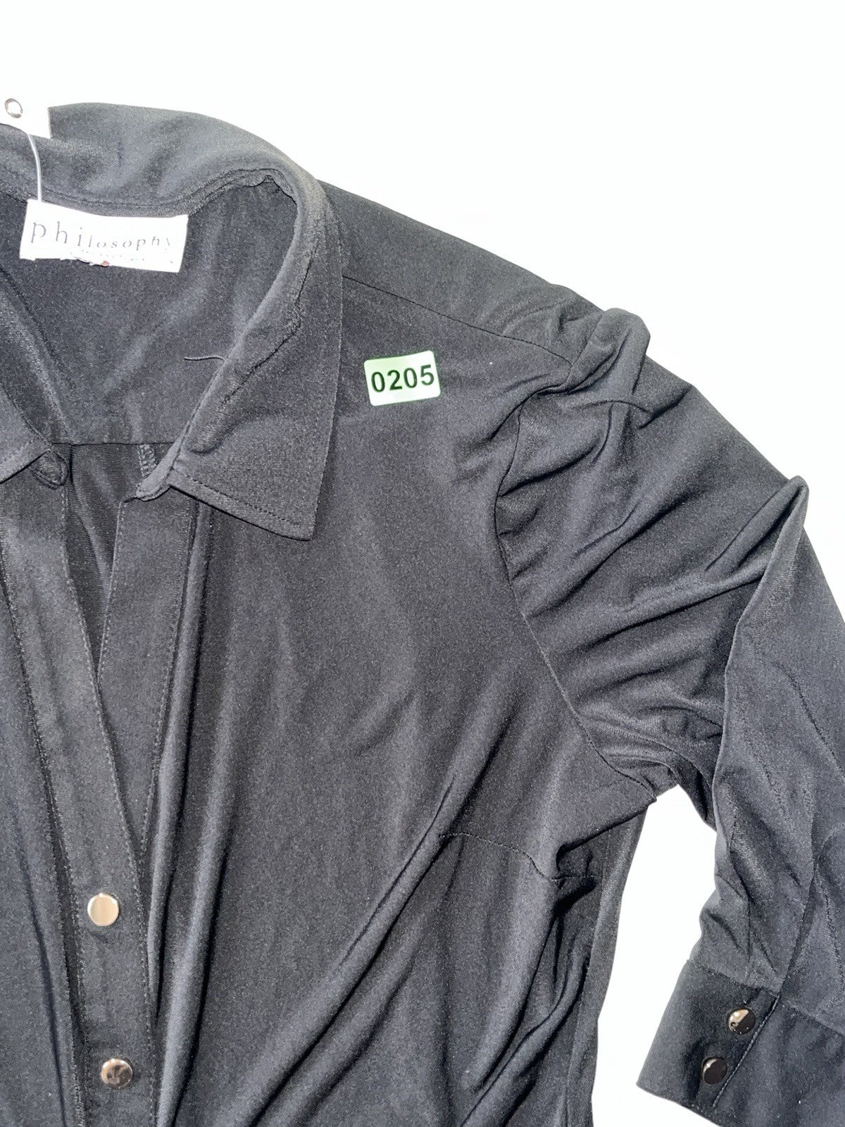 Philosophy Dress Button Down Women’s Black Size Medium 