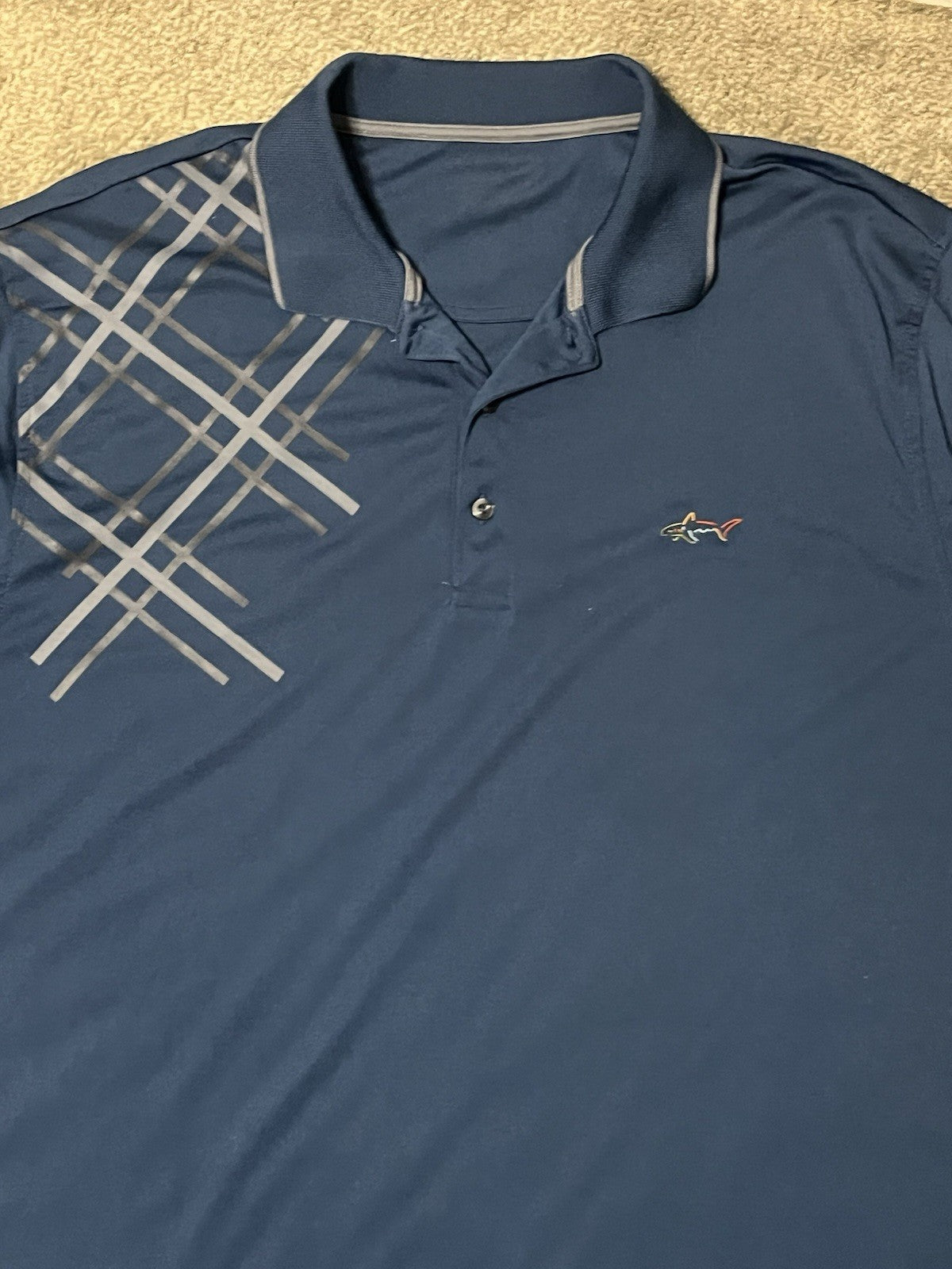 Greg Norman Navy Blue Short Sleeve Polo Shirt L
