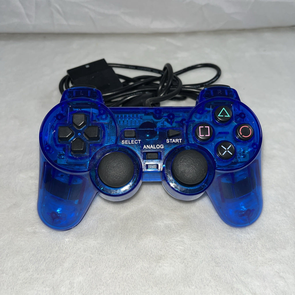 PS2 Controller Compatible with Sony Playstation 2 & Ps1 / Psone, Blue Untested