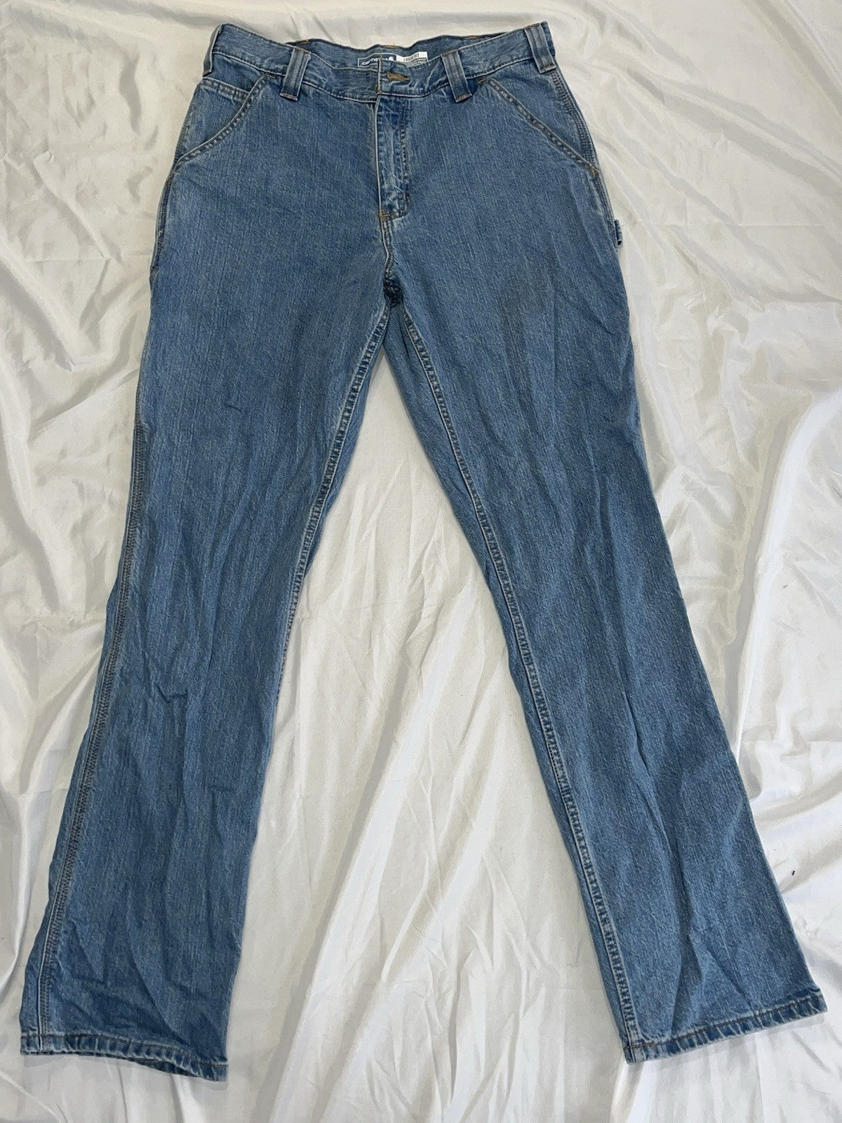 Carhartt Jeans Men's 32X34 Loose Fit Straight Leg Dark Wash Blue Denim BD4941-M