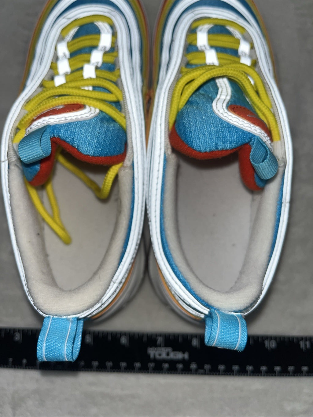 Nike Air max 97 Summer Pack Youth Size 4Y Green Yellow Blue Red White Good Cond