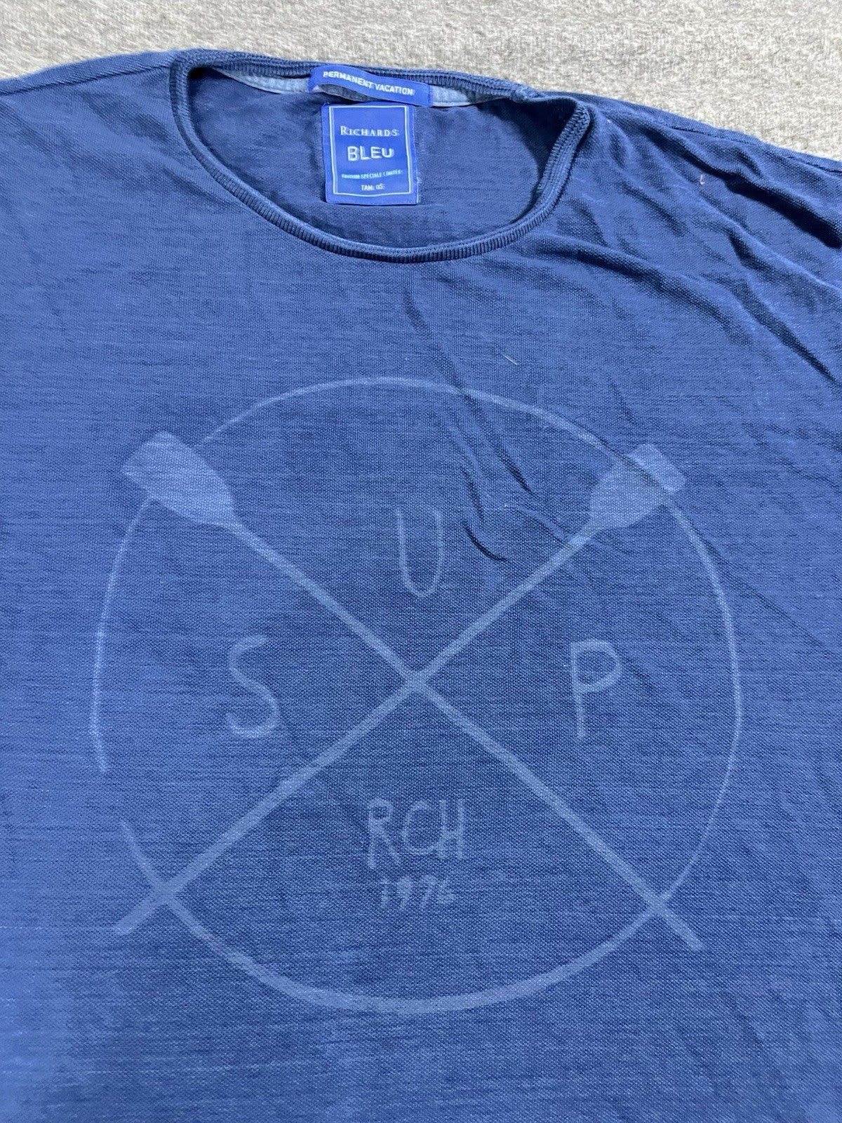 Permanent Vacation Richard bleu T Shirt Shirt Sleeve Size Large