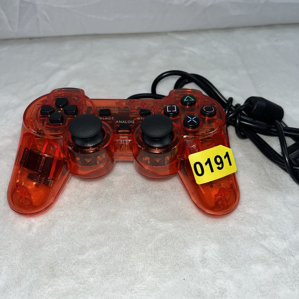 PS2 Controller Compatible with Sony Playstation 2 & Ps1 / Psone, Red Untested