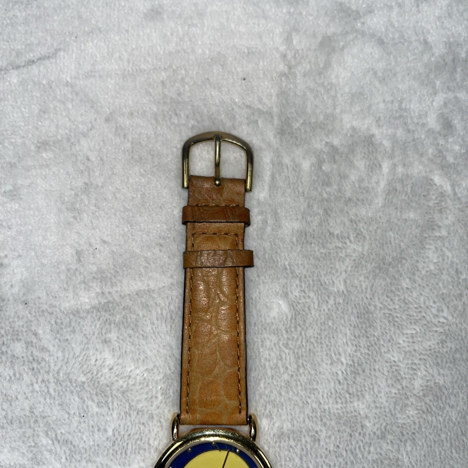 1994 Armitron Watch Tweety Bird Warner Brothers Leather Tan Stainless  UNTESTED 