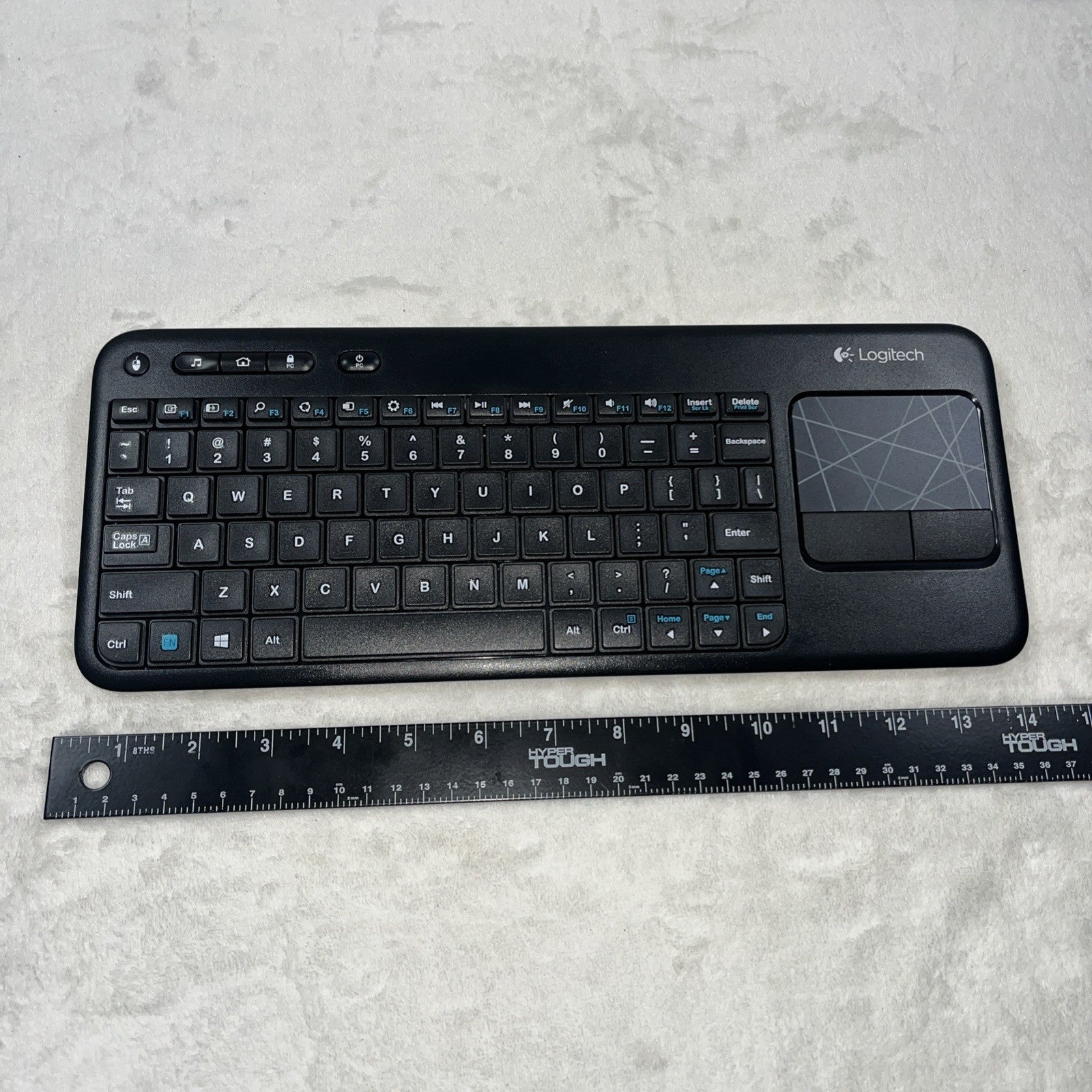 Logitech K400r Keyboard Black QWERTY untested Wireless Mouse Pad 