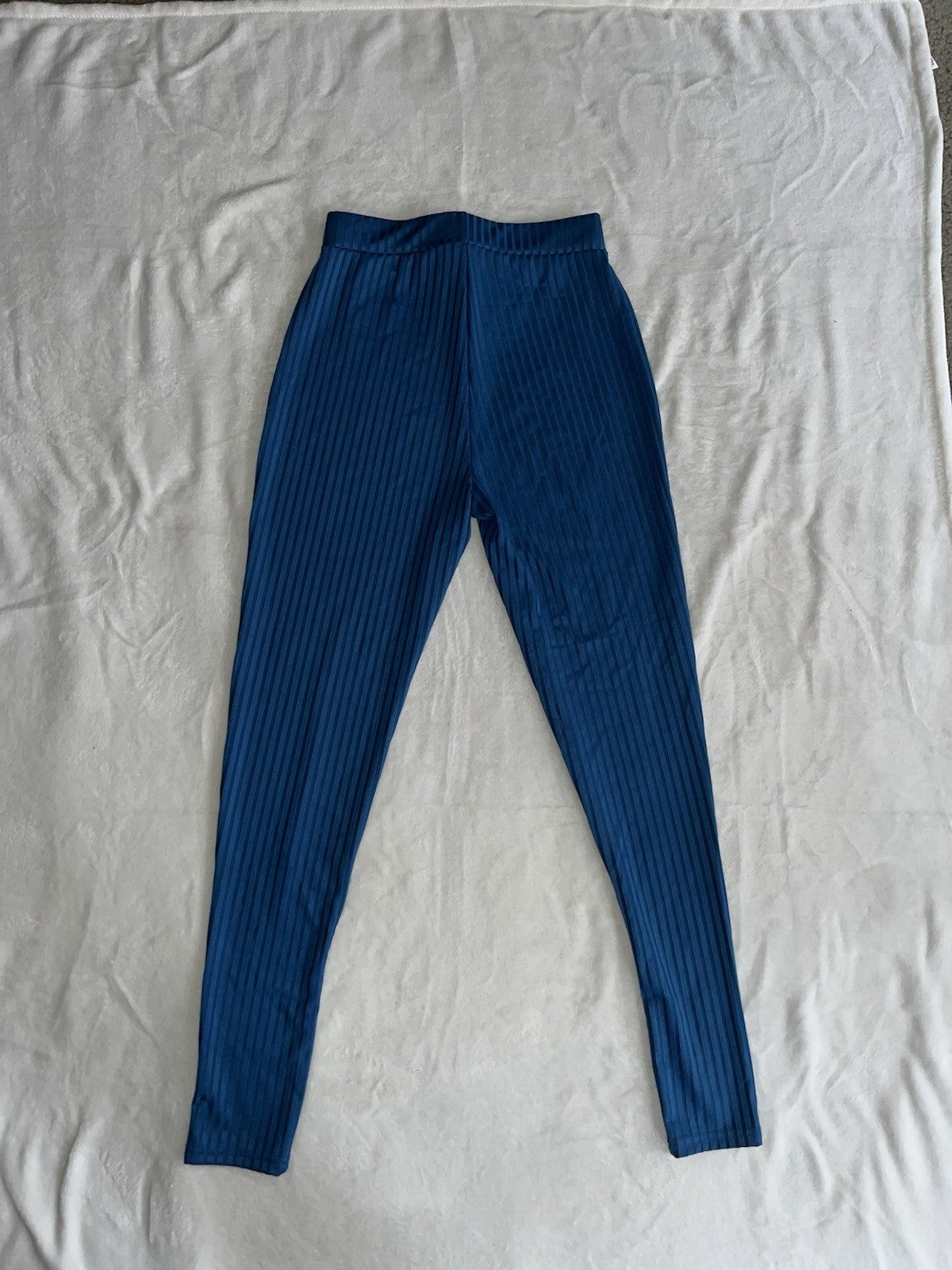 Top Shop Knitted Rib Pants Blue Women’s Size Medium 