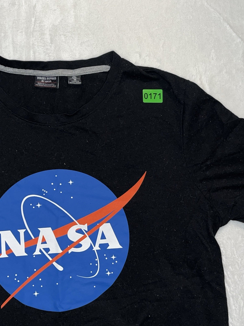 NASA T Shirt Men’s Black Large Logo Size Medium 