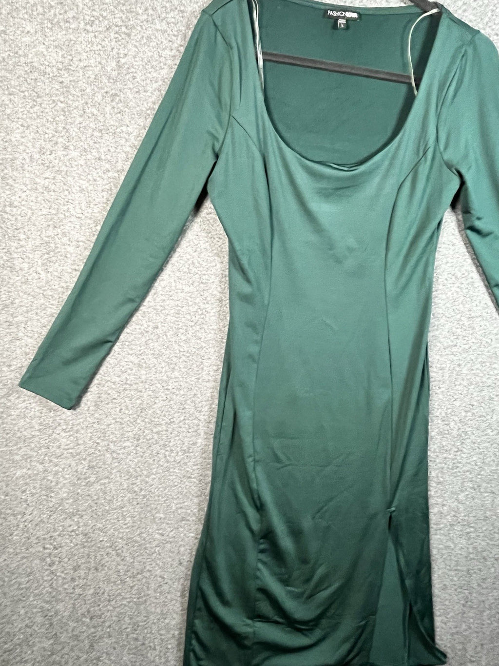 Fashion Nova Long Sleeve Green Dress Womens L