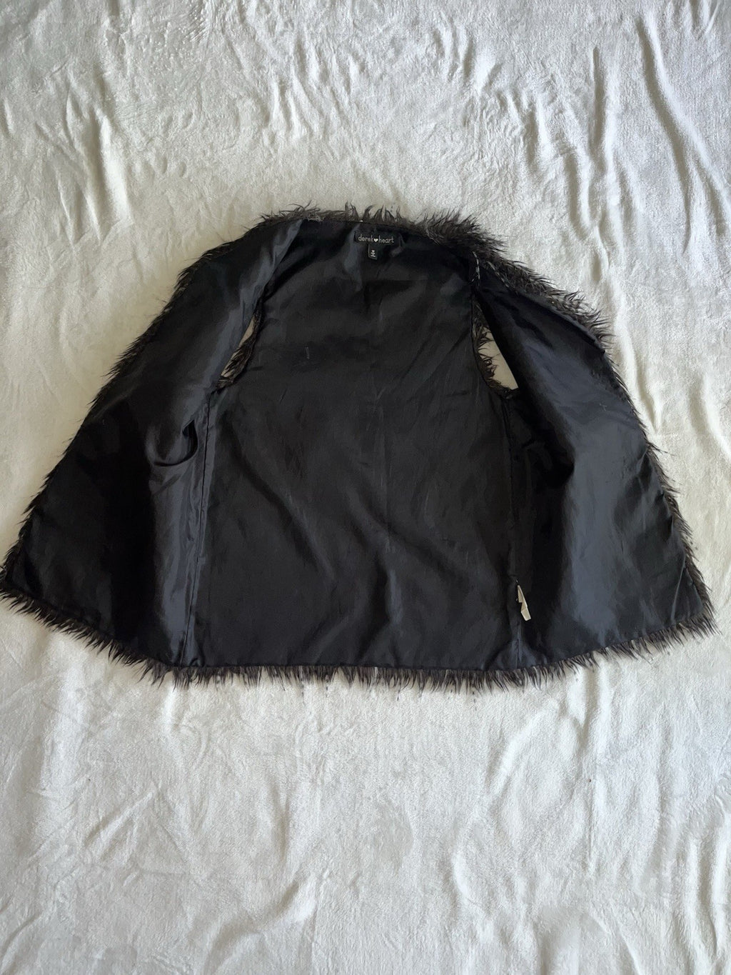 Derek Heart Women’s Feather Vest N Black Gray 